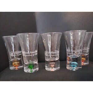 Holland American Line   Cordial Color Bobble Bottom Glasses Set Of 5